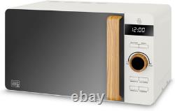 Swan SM22036LWHTN Nordic LED Digital Microwave with Glass Turntable, 6 Power Lev