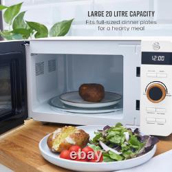 Swan SM22036LWHTN Nordic LED Digital Microwave with Glass Turntable, 6 Power Lev