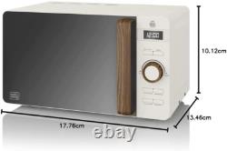 Swan SM22036LWHTN Nordic LED Digital Microwave with Glass Turntable, 6 Power Lev