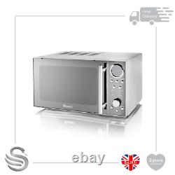 Swan SM3080N 800W 20 Litre Digital Solo Microwave 10 Power Levels Silver