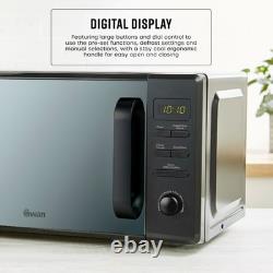 Swan Wave Black Kettle 2 Slice Toaster & 800W Microwave Matching Kitchen Set