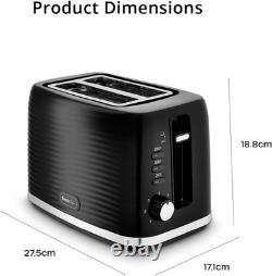 Swan Wave Black Kettle 2 Slice Toaster & 800W Microwave Matching Kitchen Set