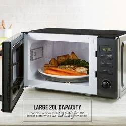 Swan Wave Black Kettle 2 Slice Toaster & 800W Microwave Matching Kitchen Set