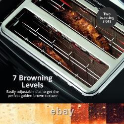 Swan Wave Black Kettle 2 Slice Toaster & 800W Microwave Matching Kitchen Set