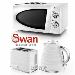 Swan White 800w 20L Manual Microwave 1.7 Litre Symphony Kettle 2 Slice Toaster