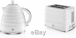 Swan White 800w 20L Manual Microwave 1.7 Litre Symphony Kettle 2 Slice Toaster