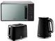 Swan Windsor Black Kettle 2 Slice Toaster & 800w 20l Digital Microwave Set
