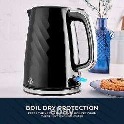 Swan Windsor Black Kettle 2 Slice Toaster & 800W 20L Digital Microwave Set