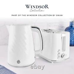 Swan Windsor White Kettle 2 Slice Toaster & 800W 20L Digital Microwave Set