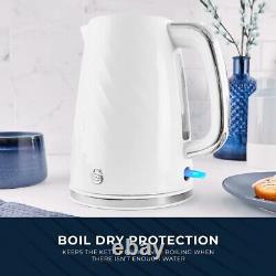 Swan Windsor White Kettle 2 Slice Toaster & 800W 20L Digital Microwave Set