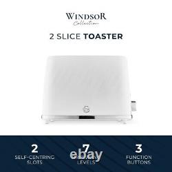 Swan Windsor White Kettle 2 Slice Toaster & 800W 20L Digital Microwave Set