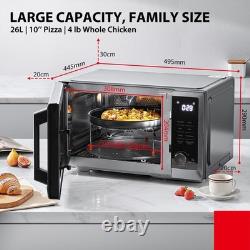 TOSHIBA Air Fry Combo 5 In 1 26L Countertop Microwave Oven Broil Bake Combi 10