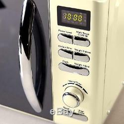 TOWER Cream Silver 2 Slice Toaster 1.8L Pyramid Kettle & Cream DIGITAL Microwave