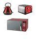 Tower Red Digital Microwave, 1.8l 3kw Pyramid Kettle & A Red 2 Slice Toaster