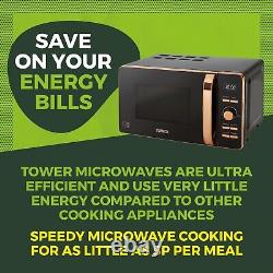 TOWER T24021 Digital Microwave 20L 800w Black with Rose Gold Trim