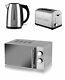 Tower A Silver 1.7l Jug Kettle A Silver 2 Slice Toaster And A Silver Microwave