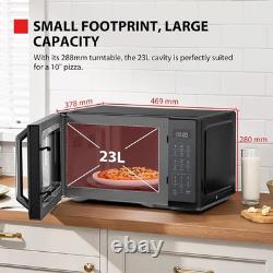 Toshiba Black Mirror Microwave 900W 23L Microwave Oven with Digital Display, Sol