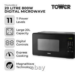 Tower 20L 800W Digital Microwave, Black, T24045BLK