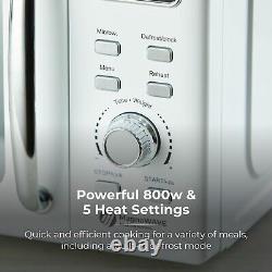 Tower 20L 800W Digital Microwave White Body with Mirror Finish Door T24041WHT