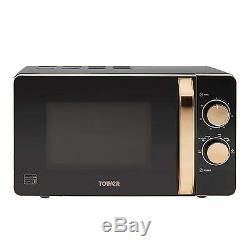 Tower 20L 800W Manual Solo Microwave In Black & Rose Gold T24020 -3Year Guarante