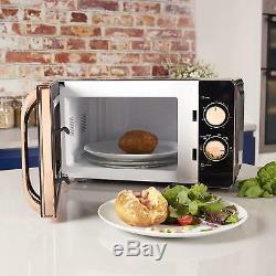 Tower 20L 800W Manual Solo Microwave In Black & Rose Gold T24020 -3Year Guarante