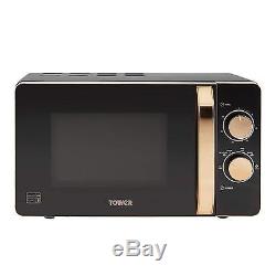 Tower 20L 800W Manual Solo Microwave In Black & Rose Gold T24020 RRP£129.99