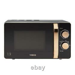 Tower 20L Microwave, 1.7L Jug Kettle 3KW & 2 Slice Toaster Rose Gold & Black Set