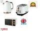 Tower 20l Solo Microwave 1.7l Kettle & 2 Slice Toaster Set In White & Rose Gold