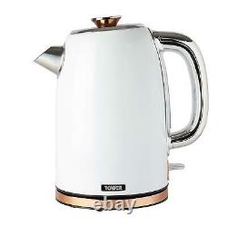 Tower 20L Solo Microwave 1.7L Kettle & 2 Slice Toaster Set In White & Rose Gold