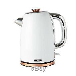 Tower 20L Solo Microwave, 1.7L Kettle & 2 Slice Toaster Set In White & Rose Gold