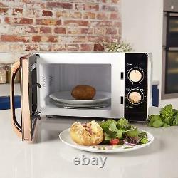 Tower 20L Solo Microwave 1.7L Kettle & 2 Slice Toaster Set In White & Rose Gold