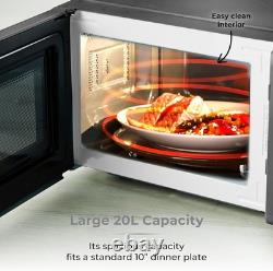 Tower 800W 20L Digital Microwave Black with Mirror Finish T24041 60 Minute timer