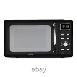 Tower Ash Black Pyramid Kettle, 4 Slice Toaster & T24041BLK 800W 20L Microwave
