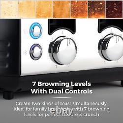 Tower Ash Black Pyramid Kettle, 4 Slice Toaster & T24041BLK 800W 20L Microwave