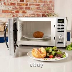 Tower Ash Grey Pyramid Kettle 4 Slice Toaster & Tower T24019S Silver Microwave