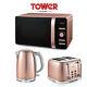 Tower Blush Pink Glitz 20l Microwave 1.7 Litre 3kw Jug Kettle 4 Slice Toaster