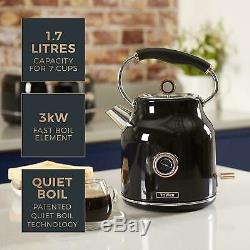 Tower Bottega Black Rose Gold Digital Microwave 3Kw 1.7L Kettle 2 Slice Toaster