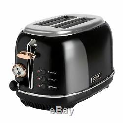 Tower Bottega Black Rose Gold Digital Microwave 3Kw 1.7L Kettle 2 Slice Toaster