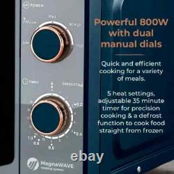 Tower Cavaletto 800W 20L Microwave Oven in Midnight Blue & Rose Gold T24038MNB