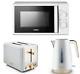 Tower Cavaletto White Jug Kettle 2 Slice Toaster & T24034wht 700w 20l Microwave