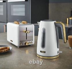Tower Cavaletto White Jug Kettle 2 Slice Toaster & T24034WHT 700W 20L Microwave