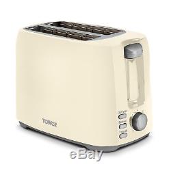 Tower Cream 800w 20 Litre Digital Microwave Jug Kettle & 2 Slice Toaster Set