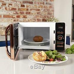 Tower Digital Solo Microwave with 6 Power Levels, 60 White and Rose Gold