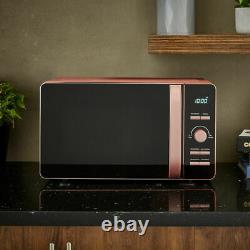 Tower Glitz Blush Pink Glass Kettle, 2 Slice Toaster &800W Digital Microwave Set