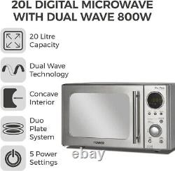 Tower KOR3000DSLT Digital Microwave With Dual Wave Stainless Steel 2 Plate 800W