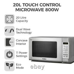 Tower KOR6M5RT Digital Microwave Dual Wave Technology 800W 20L Stainless Steel