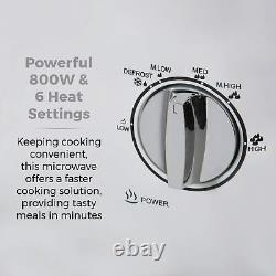 Tower Manual Microwave 800W 20L 30 Minute Timer Stainless Steel White