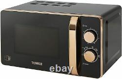 Tower Manual Solo Microwave 800W 20L Black & Rose Gold T24020 -3 Yrs Guarantee