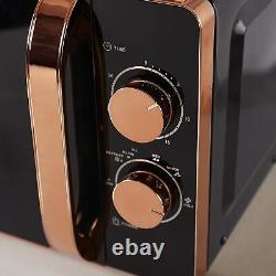 Tower Manual Solo Microwave 800W 20L Black & Rose Gold T24020 -3 Yrs Guarantee