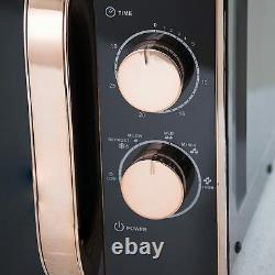 Tower Manual Solo Microwave 800W 20L Black & Rose Gold T24020 -3 Yrs Guarantee